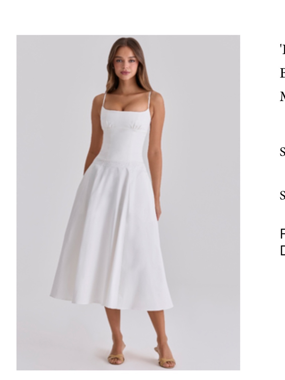 House of CB Liora White Cotton Broderie Anglaise trim Midi Dress - Picture 11 of 12